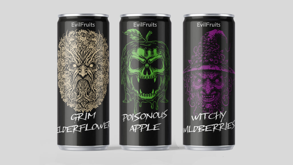 EvilFruits Dosendesign Packaging – Corporate Identity und Label Design von SAXAR MARKETING Designagentur